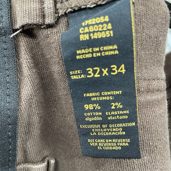 CAT Working Pants Mens 32x31* Brown Workwear Canvas Y2K Skate Caterpillar Street - Picture 8 of 12